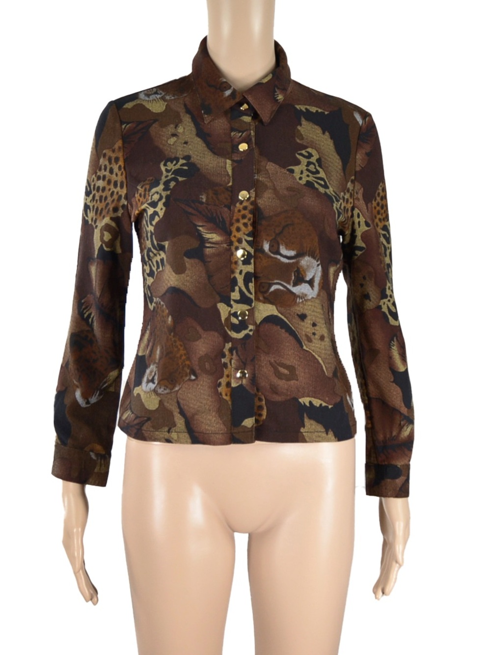 Vintage 90s 00s P&S Peter Susanna Animal Leopard Collage Lightweight Jacket Y2K